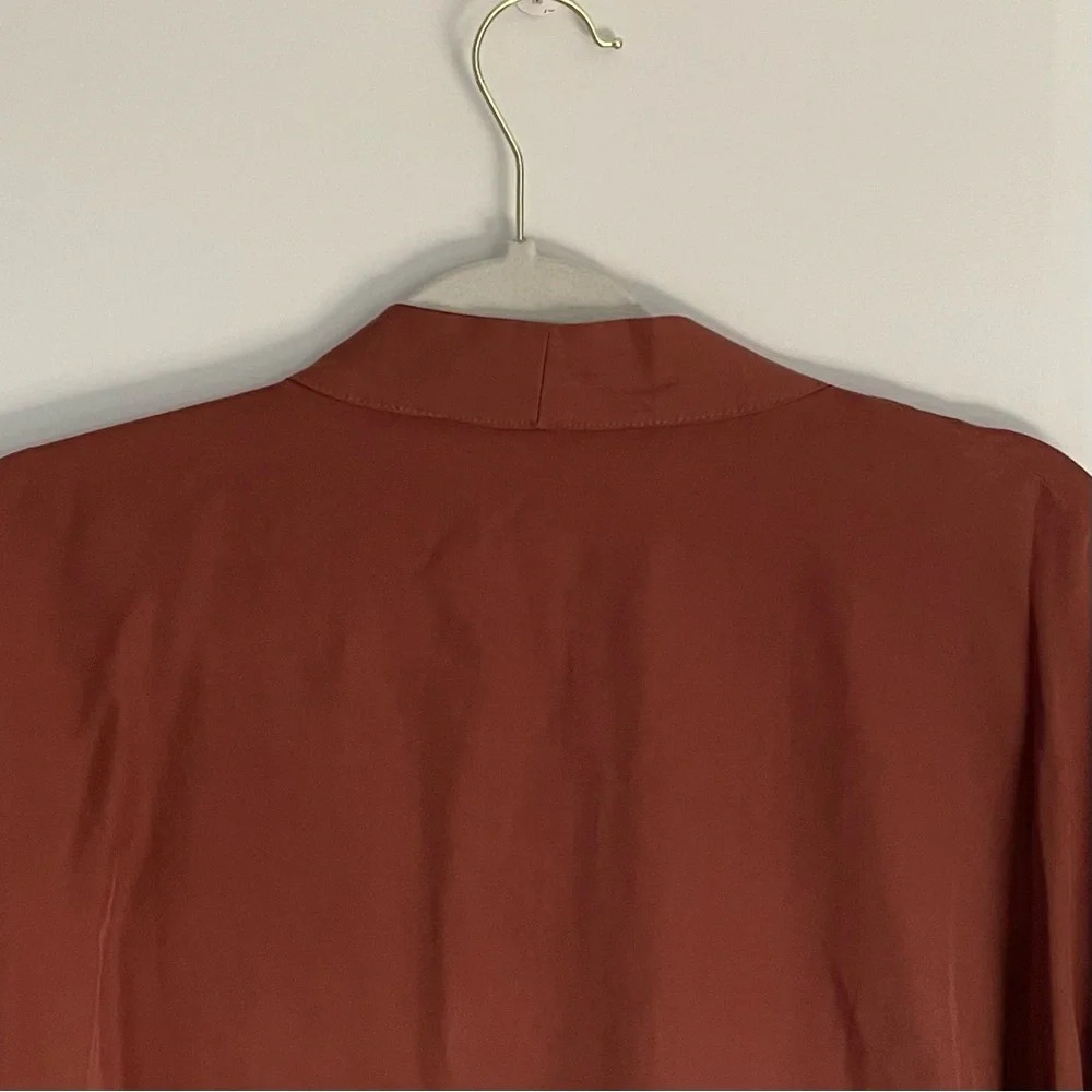 Women's Rust Button-Front V-Neck Top - Picture 7 of 13